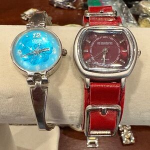 No Boundaries Silver and Red Women's Watches